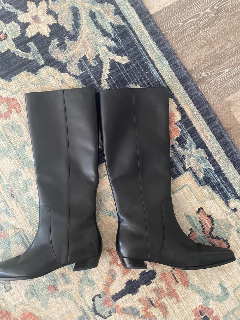 Joni Knee High Boot in Black Leather